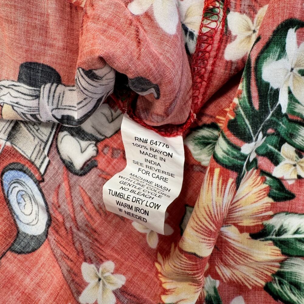 Vintage Big Dogs Hawaiian Shirt Men's 2XL Red Aloha Novelty Dadcore Vacation - Picture 10 of 16